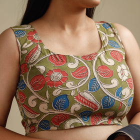 Buy Kalamkari Printed Cotton Stitched Blouse Online at iTokri.com