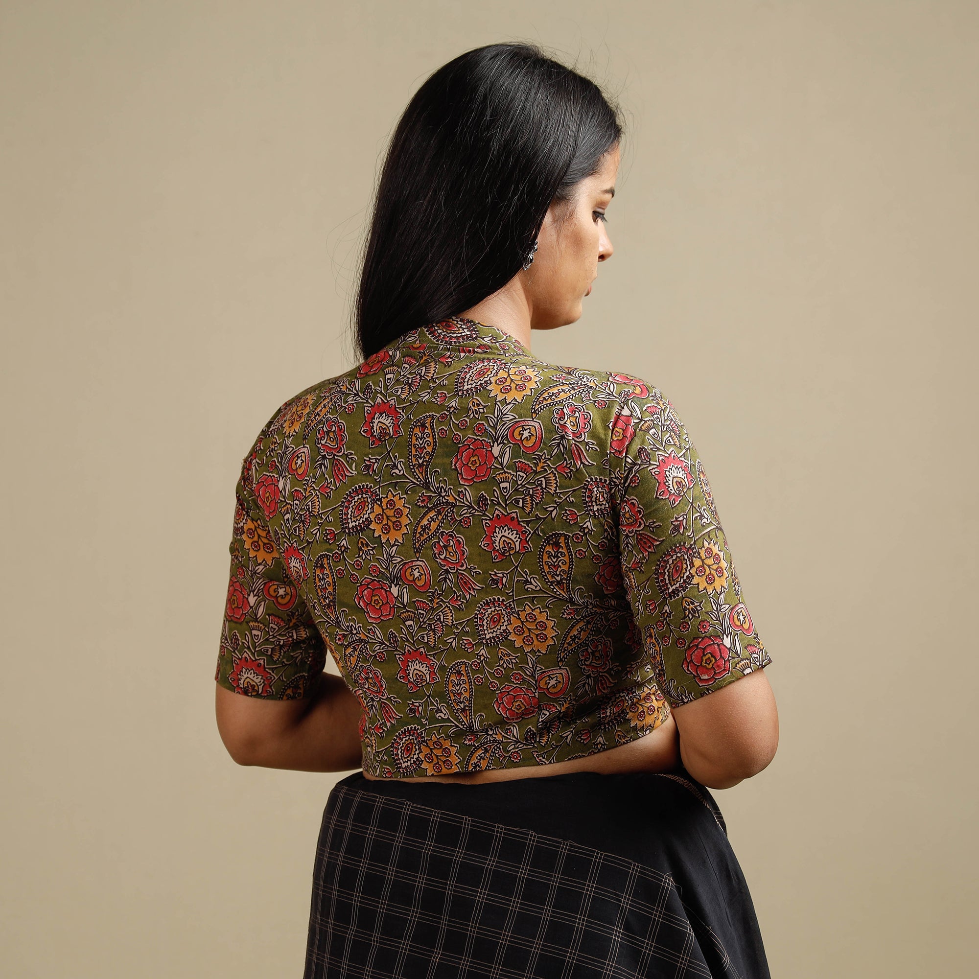 Buy Kalamkari Printed Cotton Stitched Blouse 