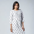 Pochampally Ikat Weave Pintuck Cotton Long Kurta for Women