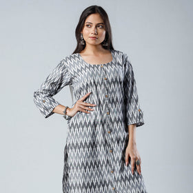 Buy iTokri Casuals - Ikat Weave Cotton Long Kurta Online at iTokri.com