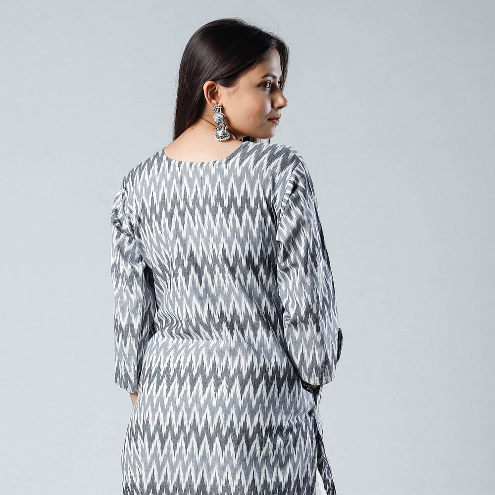 Buy iTokri Casuals - Ikat Weave Cotton Long Kurta Online at iTokri.com