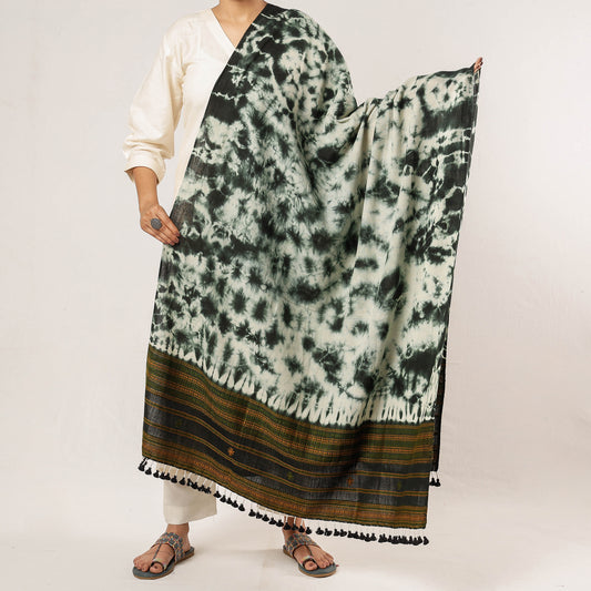 Green - Kutch Bhujodi Weaving Handloom Cotton Dupatta