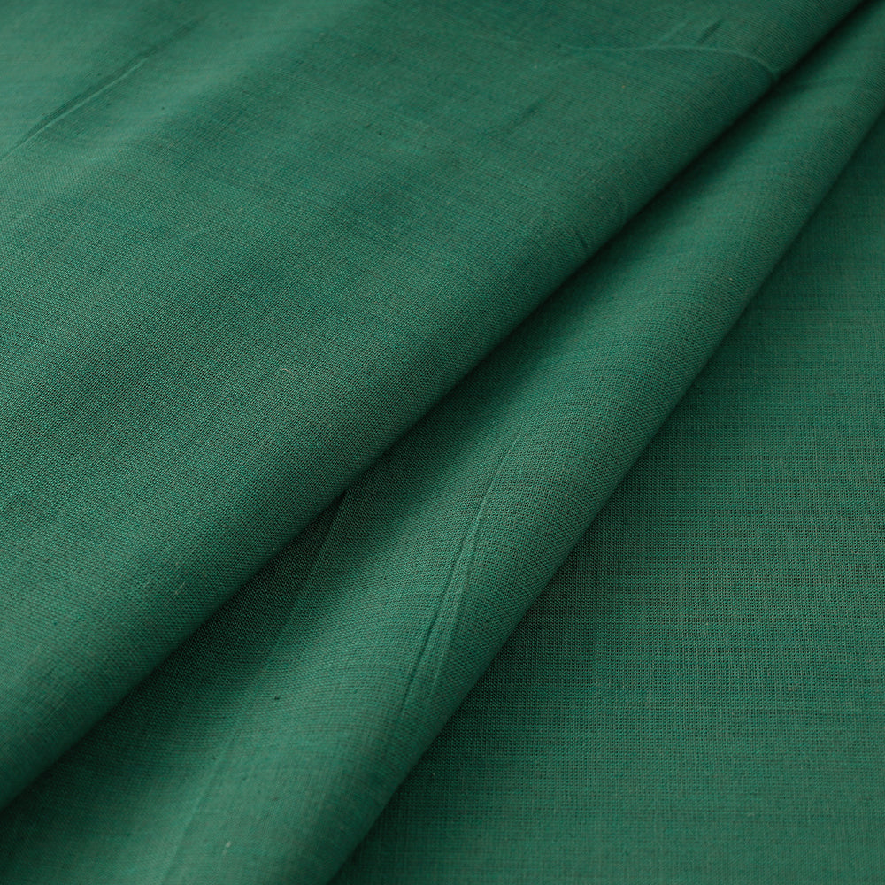 Green Textured Prewashed Fine Cotton Handloom Fabric