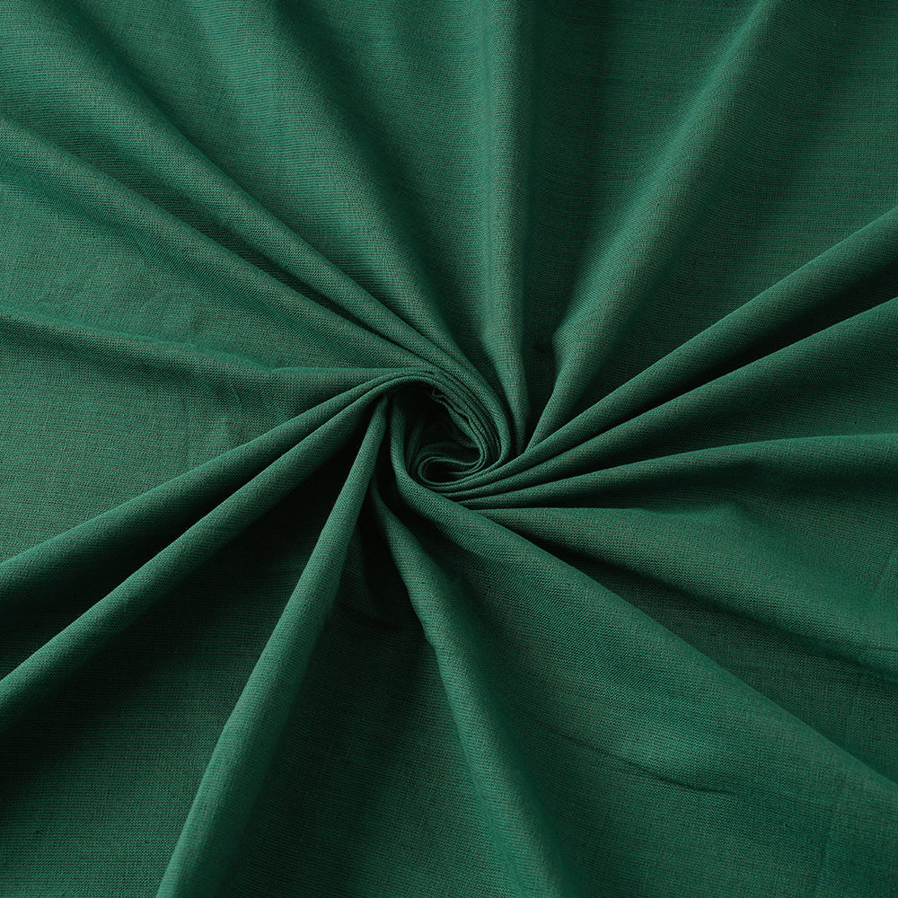 Green Textured Prewashed Fine Cotton Handloom Fabric