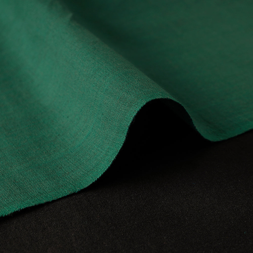 Green Textured Prewashed Fine Cotton Handloom Fabric