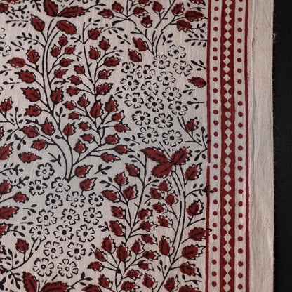 Beige - Bagh Block Printed Natural Dyed Cotton Fabric