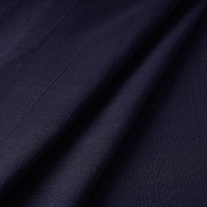 Navy Blue Textured Prewashed Fine Cotton Handloom Fabric