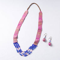 ikat beadwork necklace set