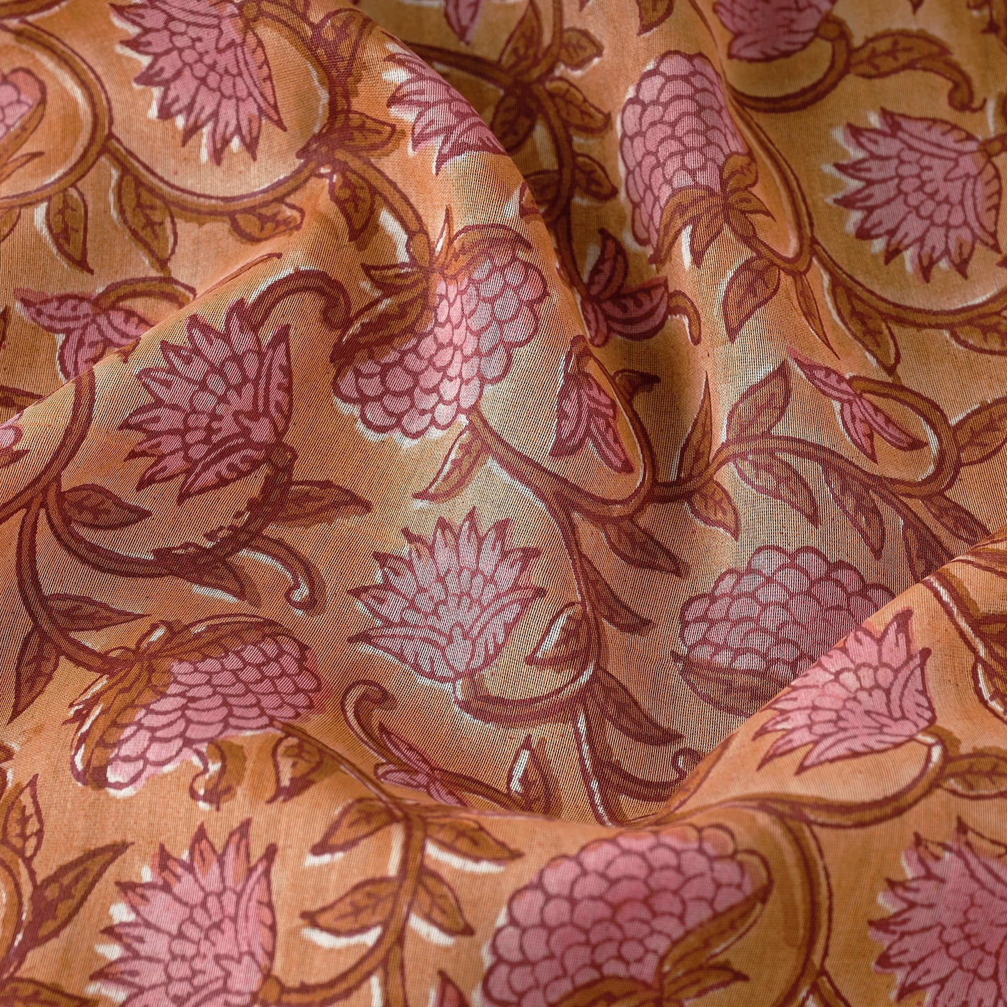 Multicolor - Sanganeri Block Printing Chanderi Silk Fabric
