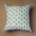  Green Sanganeri Block Printed Cotton Cushion Cover 