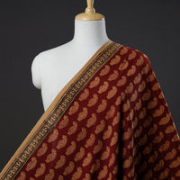 Maroon - Bagh Block Printed  Natural Dyed Cotton Fabric