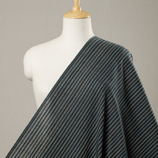 Black & White Textured Prewashed Fine Cotton Handloom Fabric