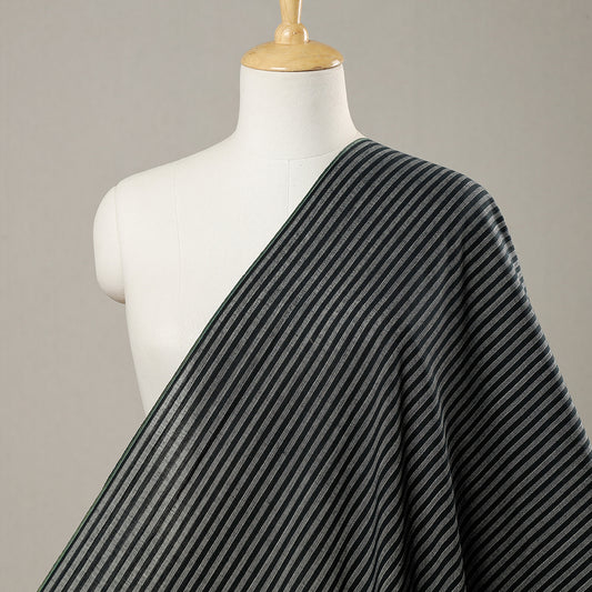 Black & White Textured Prewashed Fine Cotton Handloom Fabric