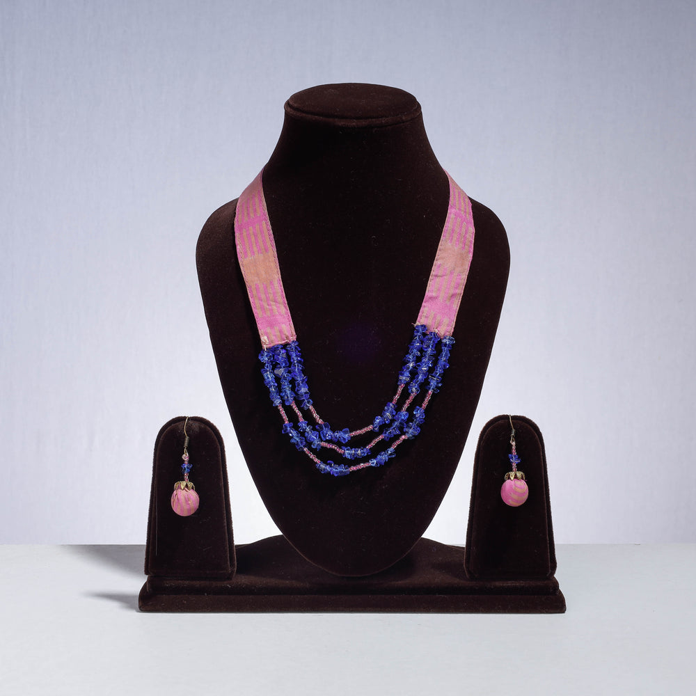 ikat beadwork necklace set