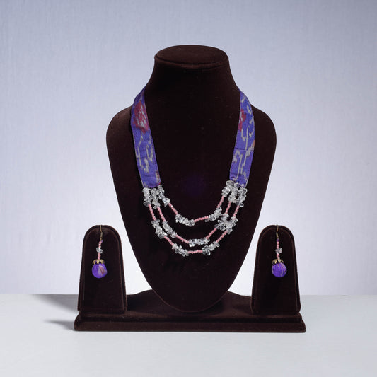 ikat beadwork necklace set