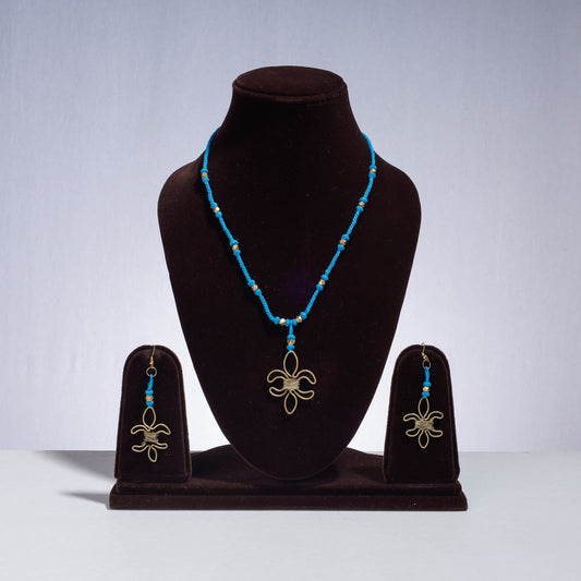 Handmade Patwa Threadwork Brass Necklace Set