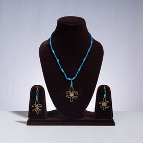  Handmade Patwa Threadwork Brass Necklace Set 
