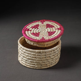 Handcrafted Sabai Grass Beige Multipurpose Container Box (8 x 8 in)