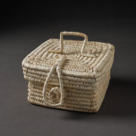 Handcrafted Sabai Grass Multipurpose Square Beige Container Box (9 x 9 in)