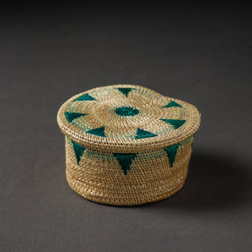 Beige Handcrafted Golden Grass Multipurpose Box (6 x 6 in)