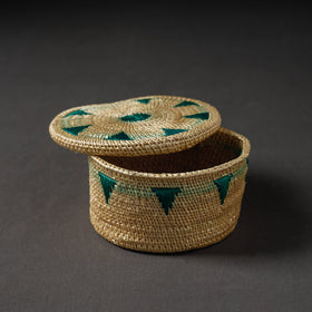 Beige Handcrafted Golden Grass Multipurpose Box (6 x 6 in)