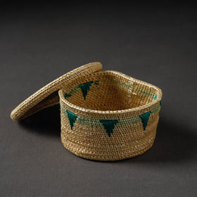 Beige Handcrafted Golden Grass Multipurpose Box (6 x 6 in)