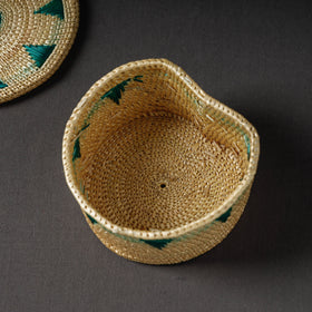 Beige Handcrafted Golden Grass Multipurpose Box (6 x 6 in)