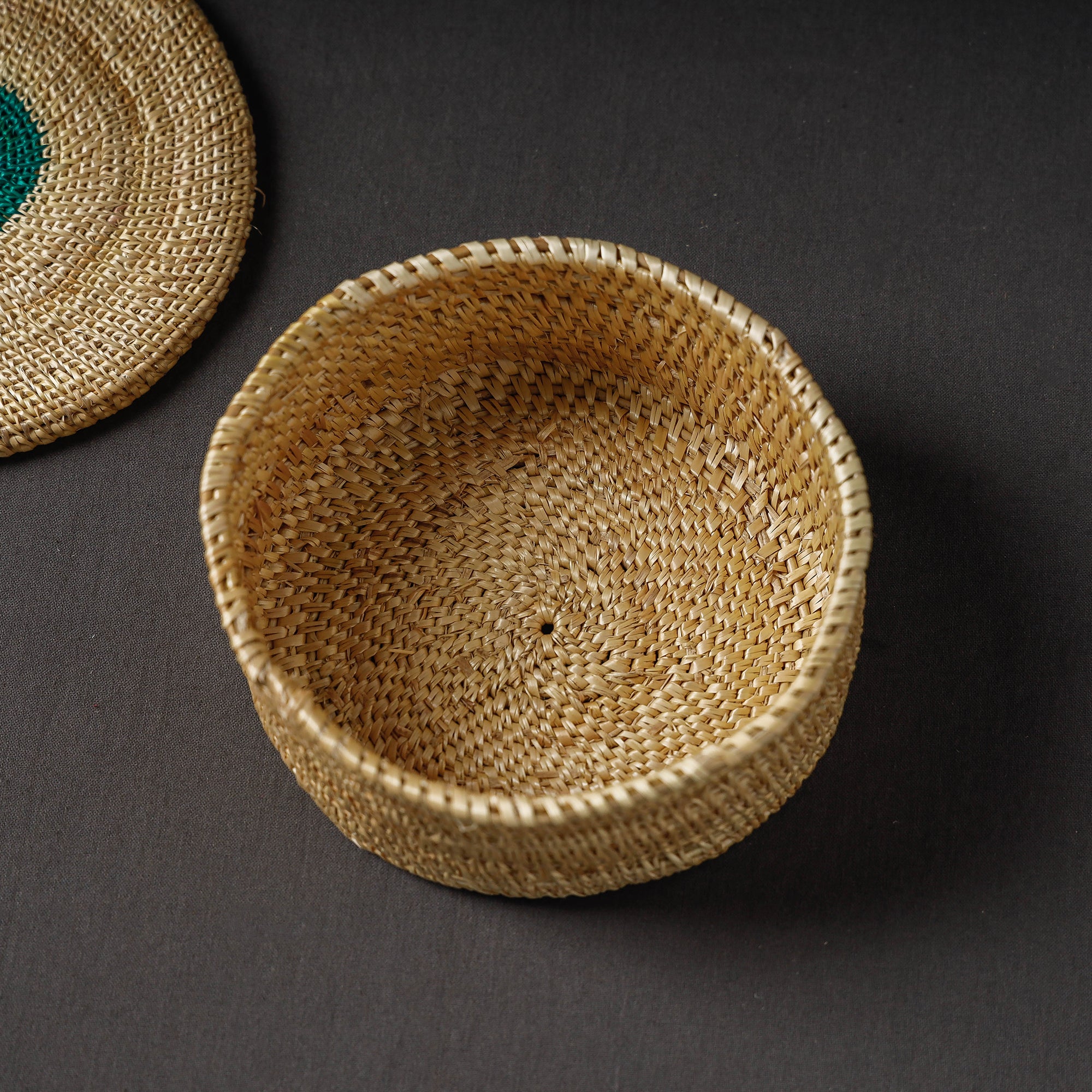  Beige Handcrafted Golden Grass Multipurpose Box (6 x 6 in)