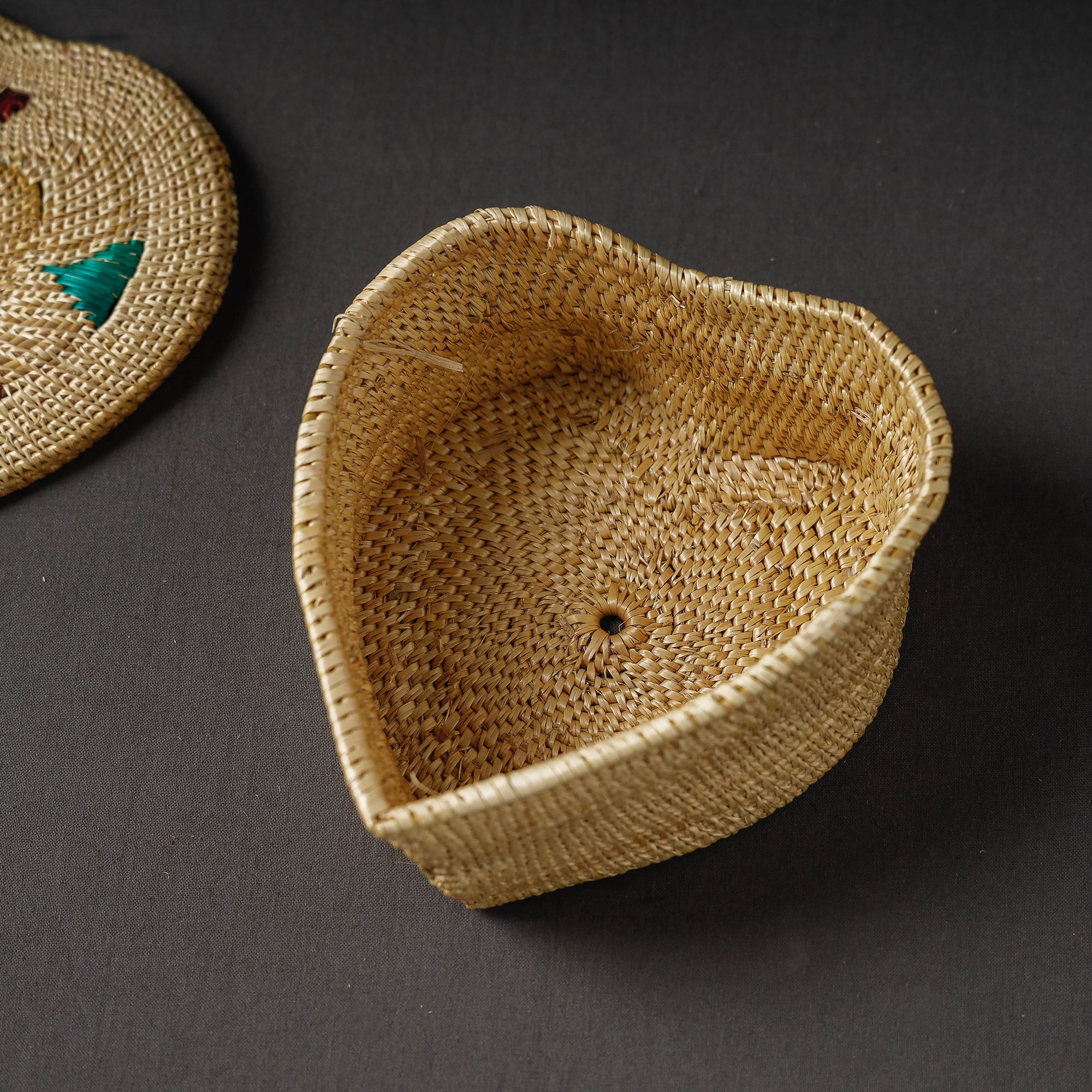  Beige Handcrafted Golden Grass Multipurpose Box (6 x 6 in)