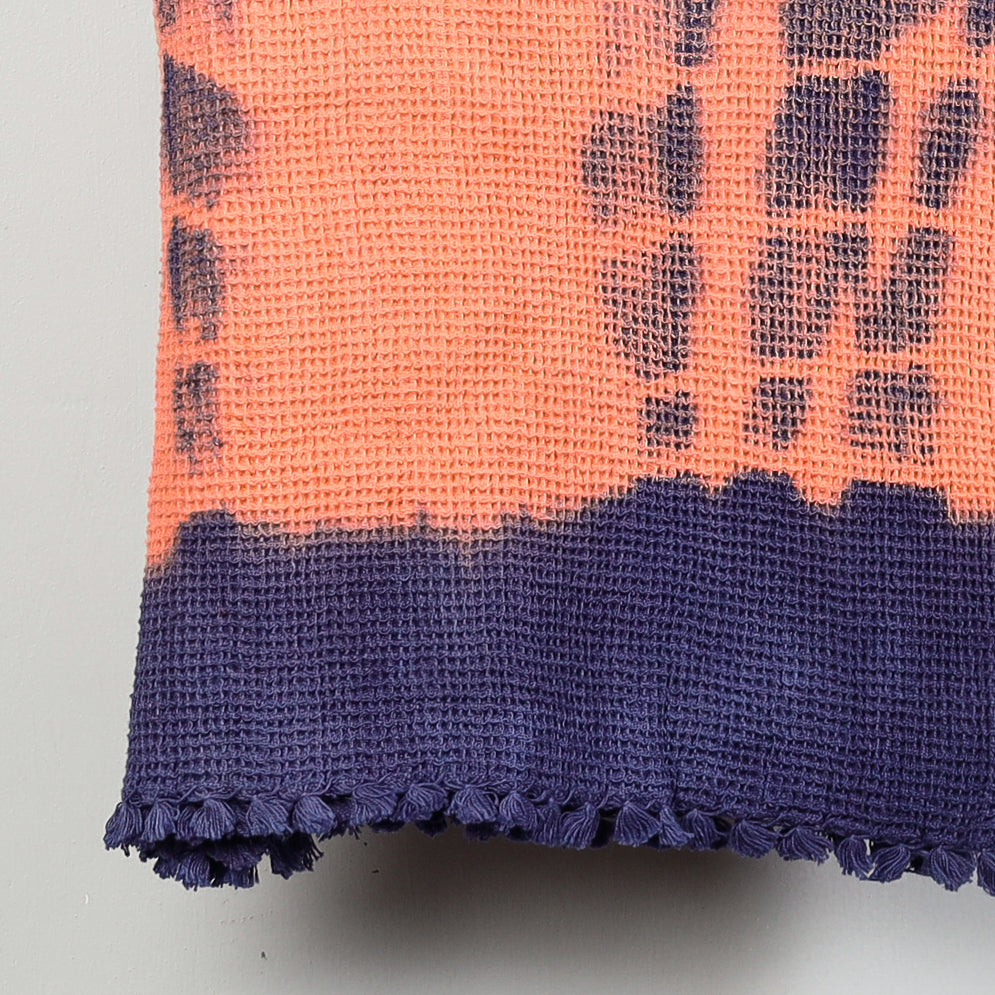 Pure Handloom Tie-Dye Cotton Towel & Napkin Set
