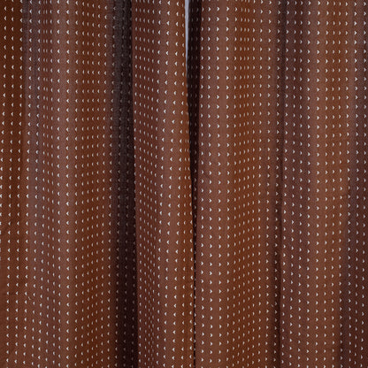 Brown - Jacquard Weave Cotton Door Curtain (7 x 3 Feet) (single piece)