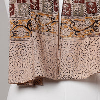 Beige - Kalamkari Block Printing Handloom Mangalagiri Cotton Stole