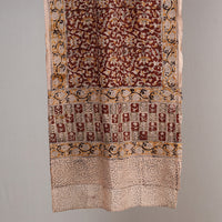 Beige - Kalamkari Block Printing Handloom Mangalagiri Cotton Stole