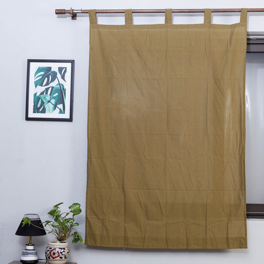 Brown - Jacquard Weave Cotton Window Curtain (5 x 3.5 Feet) (single piece)