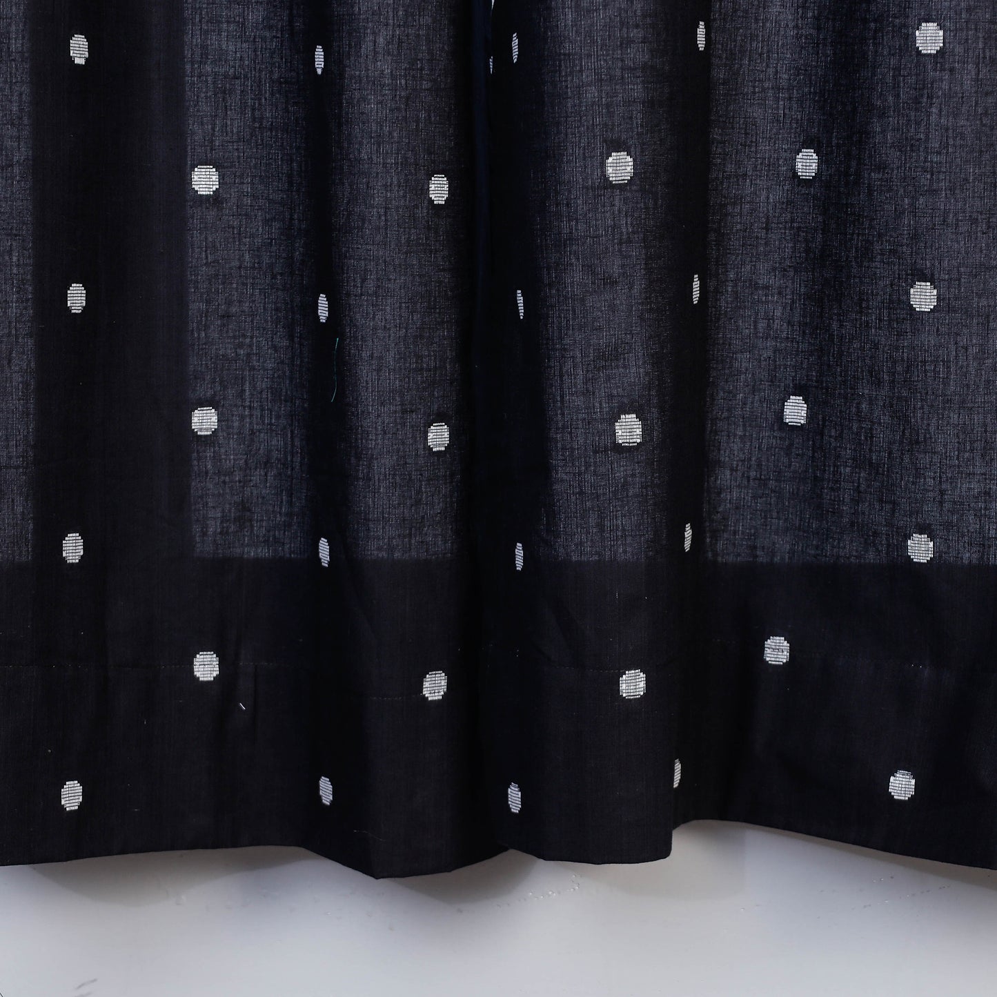 Black - Jacquard Weave Cotton Window Curtain (5 x 3 Feet) (single piece)