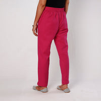 Dark Pink - Flex Cotton Tapered Casual Pant for Women