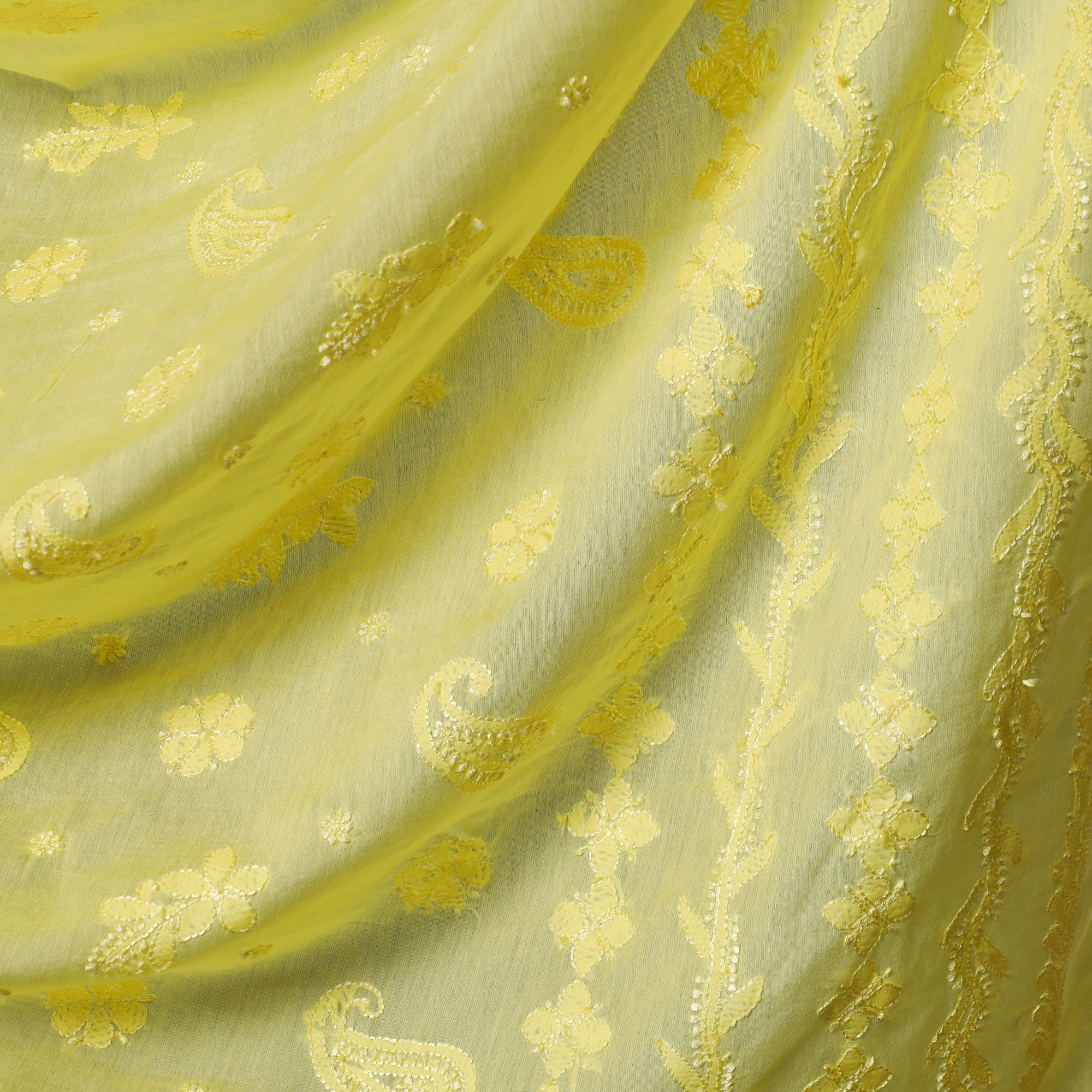  Lucknow Chikankari Heavy Embroidery Chanderi Silk Saree 