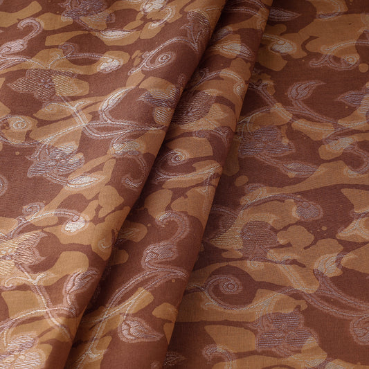Brown - Jacquard Weave Batik Print Cotton Fabric