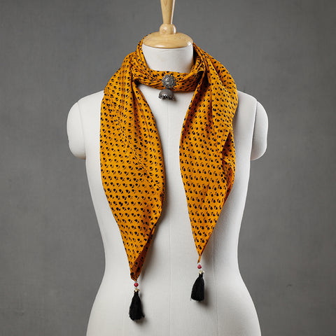  Modal Silk Bagh Block Printing Pendant Necklace Scarf 