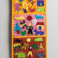 Pipli Applique Work Wall Hanging Letter Holder - (6 Pockets)