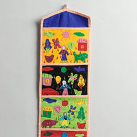 Pipli Applique Work Wall Hanging Letter Holder - (4 Pockets)