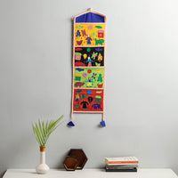 Pipli Applique Work Wall Hanging Letter Holder - (4 Pockets)