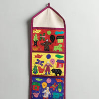 Pipli Applique Work Wall Hanging Letter Holder - (4 Pockets)