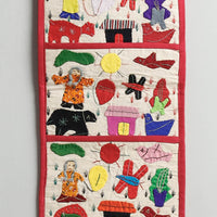 Pipli Applique Work Wall Hanging Letter Holder - (3 Pockets)