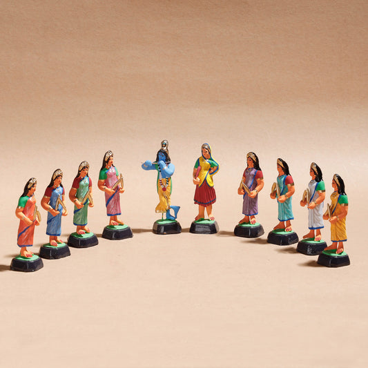 Handpainted Terracotta Gopiyaan Krishna Set