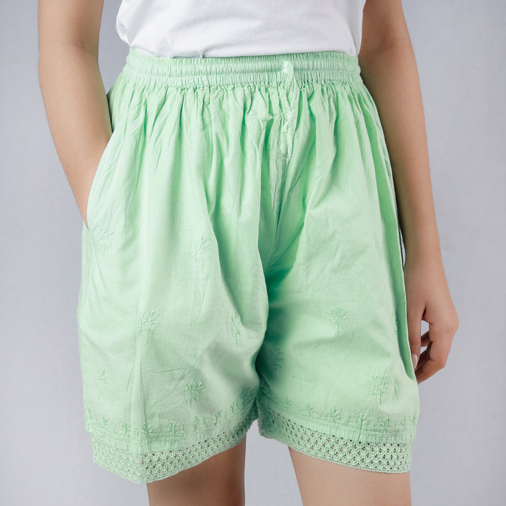 chikankari shorts