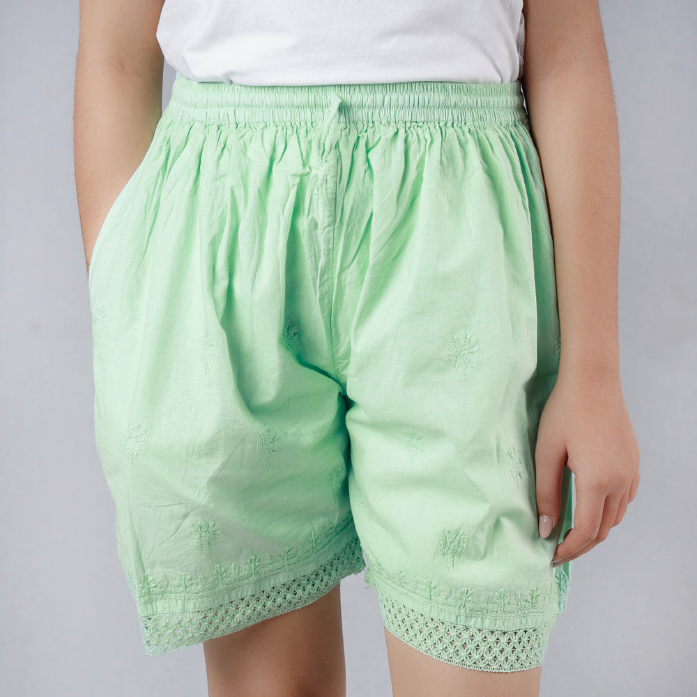 chikankari shorts