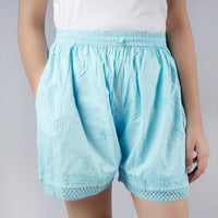 chikankari shorts