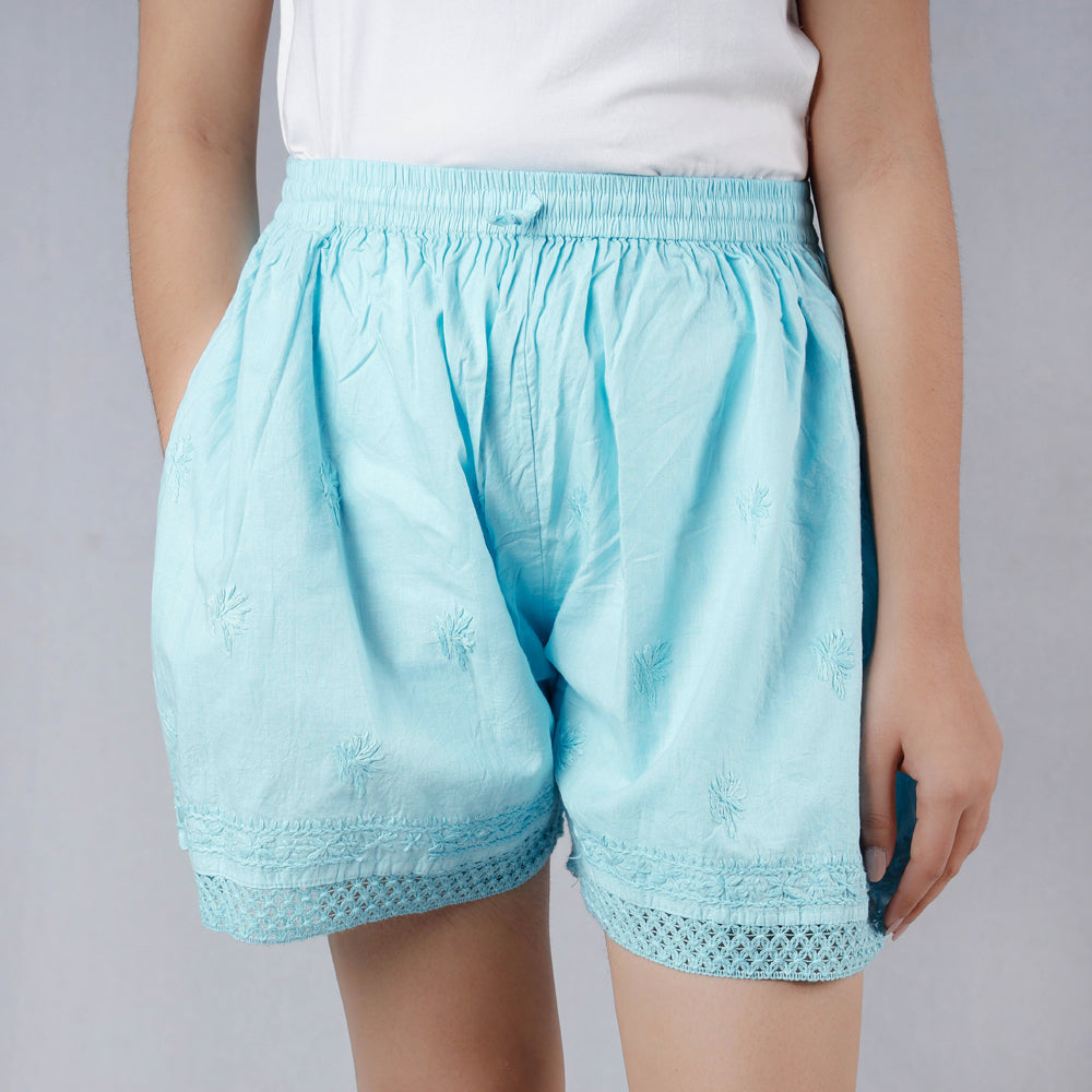 chikankari shorts