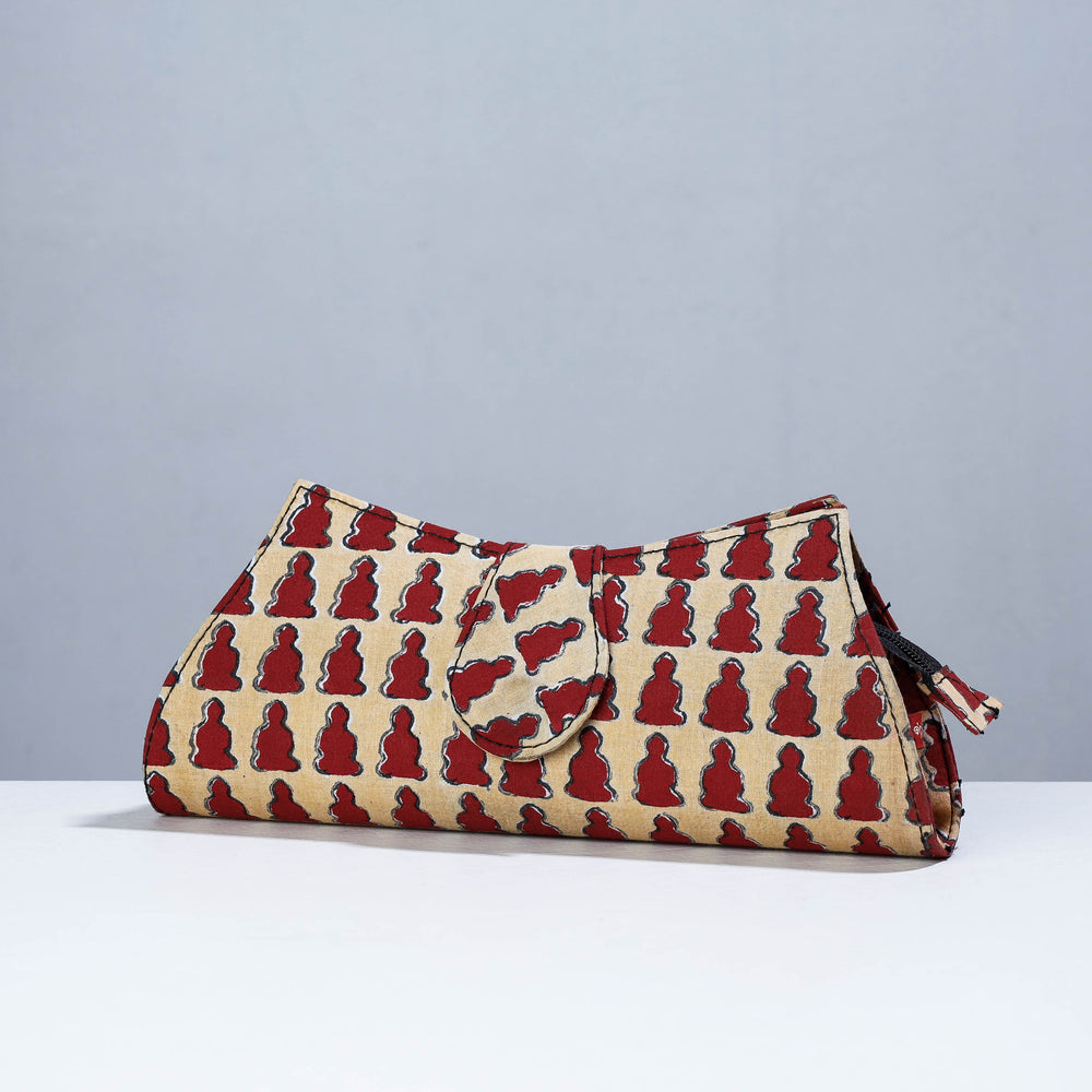 block printed clutch